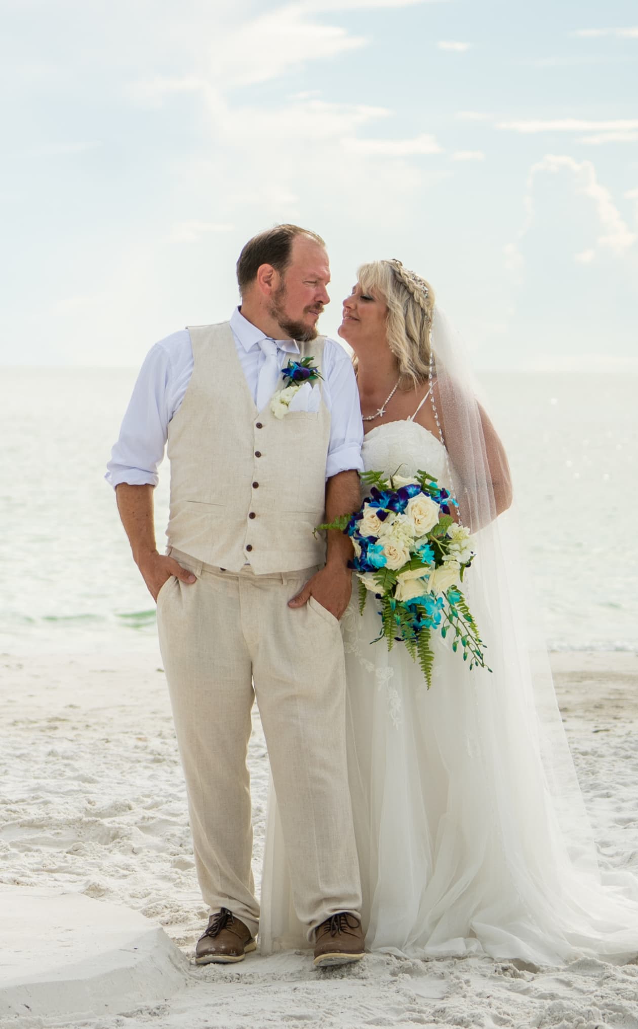 Happy couple on the beach