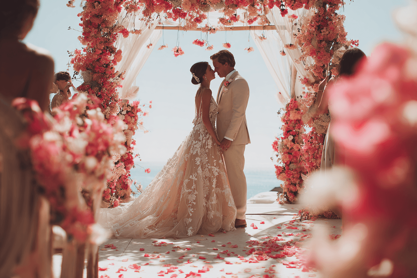 Wedding arch with ocean view
